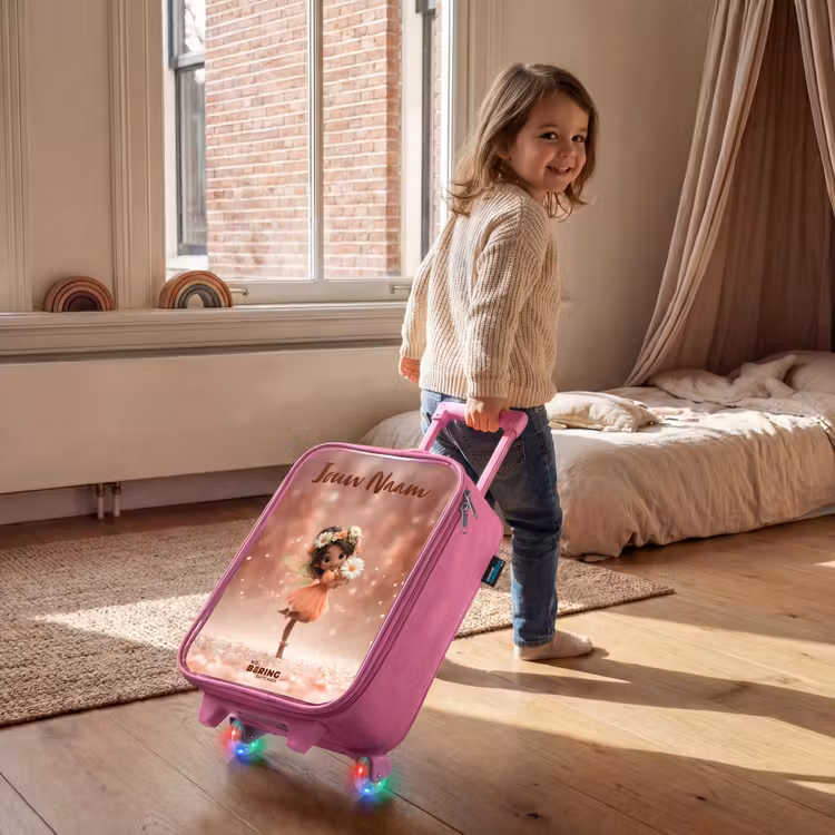 Fee met madeliefjes Kinderkoffer - Roze klein -sfeer1