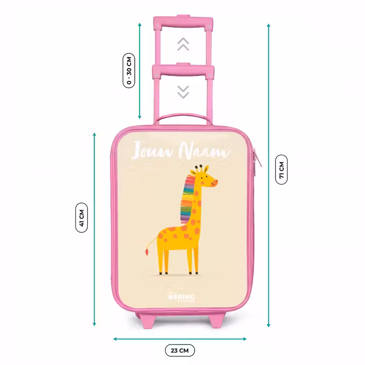 Giraffe - Dier - Kleurrijk Kinderkoffer - Roze klein -productfoto_formaten
