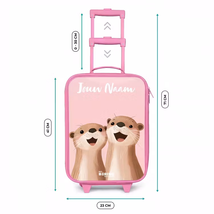 Glimlach - Otters - Roze - Illustratie Kinderkoffer - Roze klein -productfoto_formaten