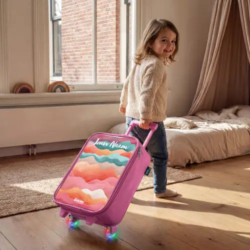Golven - Kleurrijk - Abstract Kinderkoffer - Roze klein -sfeer1