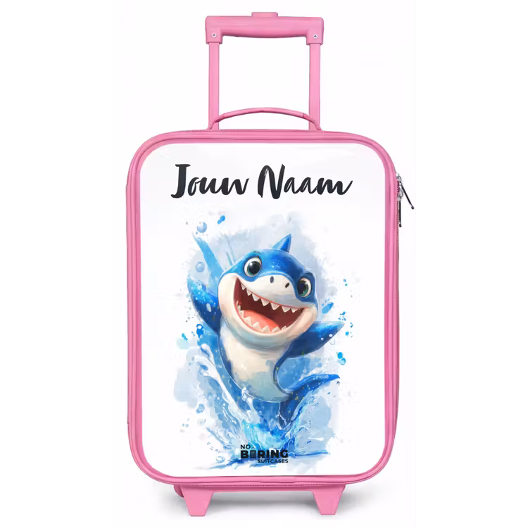 Haai - Tanden - Water Kinderkoffer - Roze klein -zz3dotto