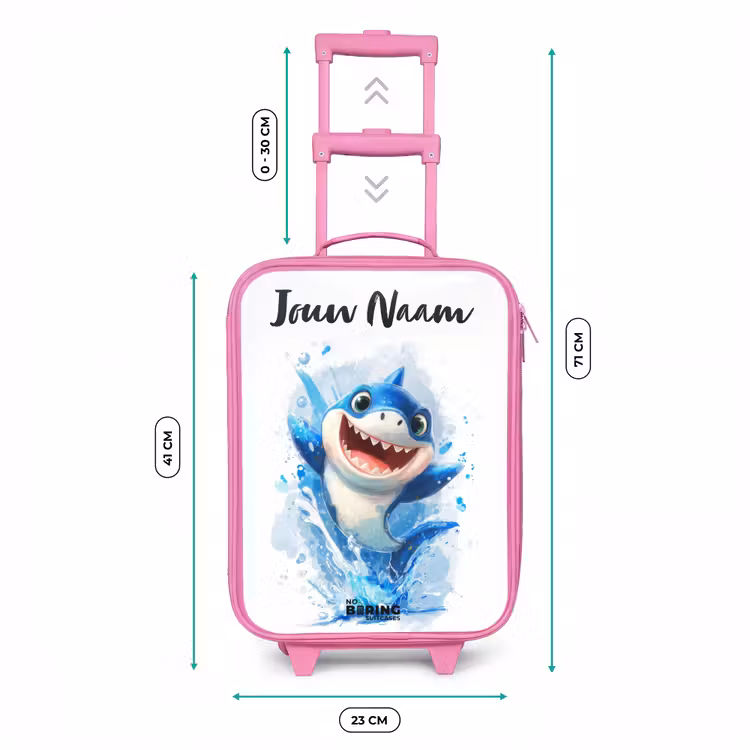 Haai - Tanden - Water Kinderkoffer - Roze klein -productfoto_formaten