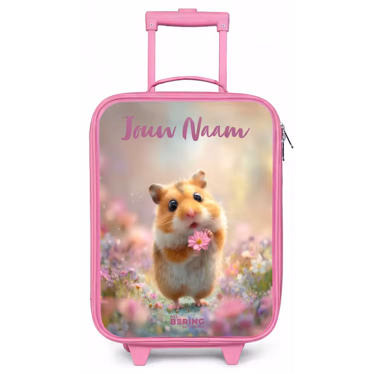 Hamster - Bloem - Natuur - Dier Kinderkoffer - Roze klein -zz3dotto