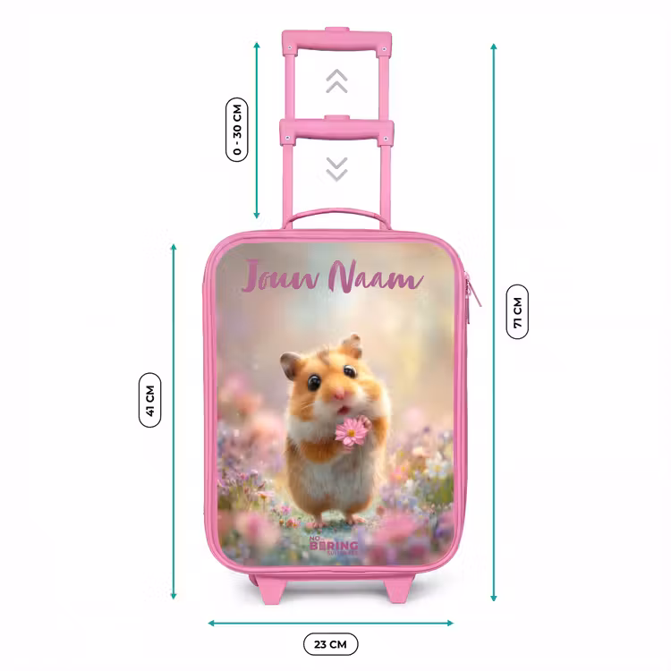 Hamster - Bloem - Natuur - Dier Kinderkoffer - Roze klein -productfoto_formaten