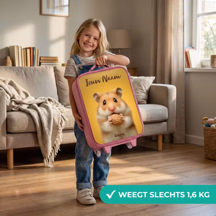 Hamster - Walnoot - Dier Kinderkoffer - Roze klein -sfeer2_NL