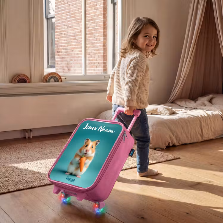 Hamster - Wortel - Dier Kinderkoffer - Roze klein -sfeer1
