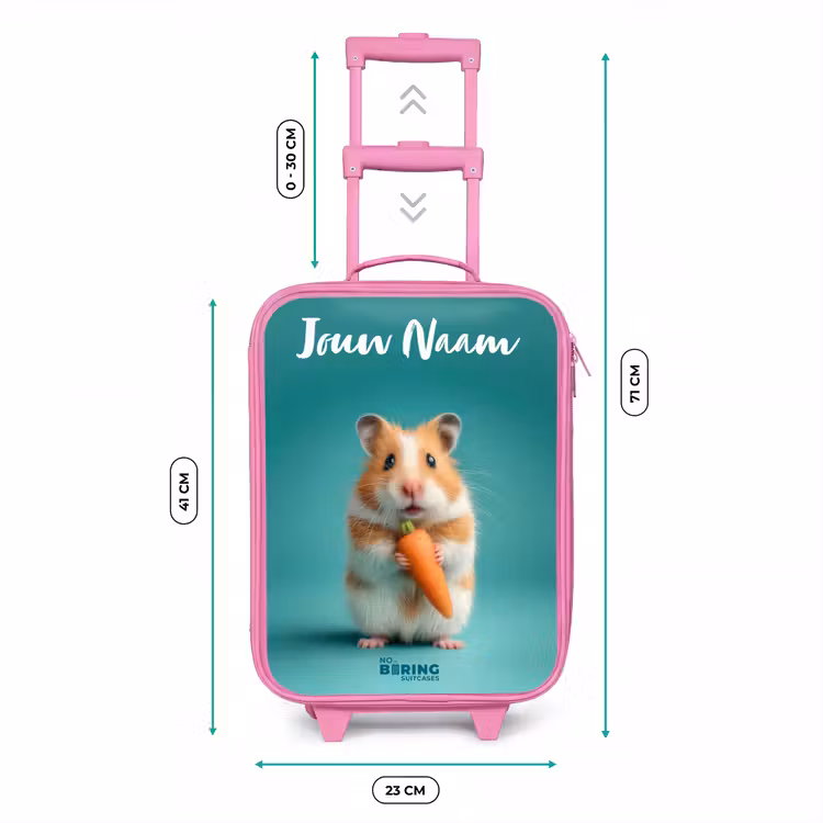 Hamster - Wortel - Dier Kinderkoffer - Roze klein -productfoto_formaten