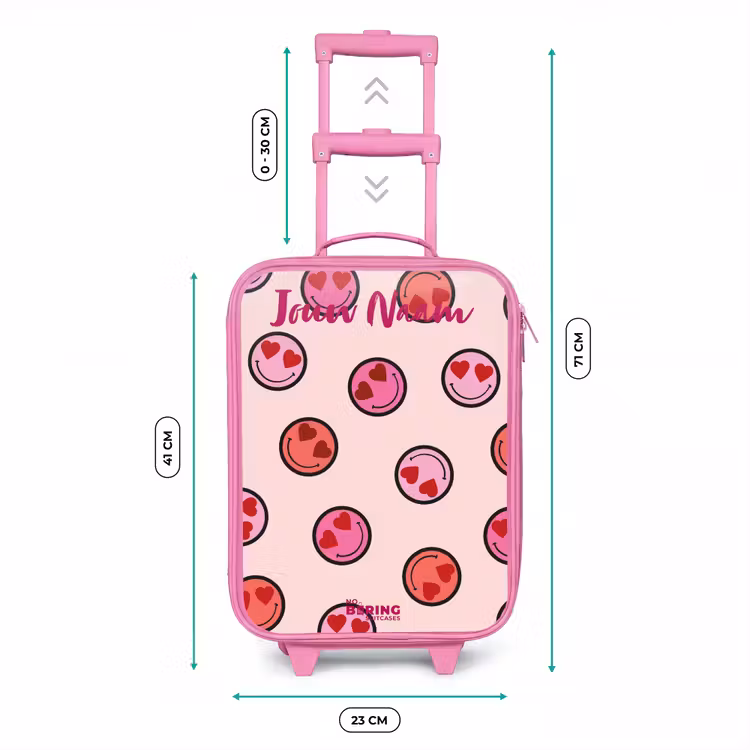 Hartje - Smiley - Patroon Kinderkoffer - Roze klein -productfoto_formaten