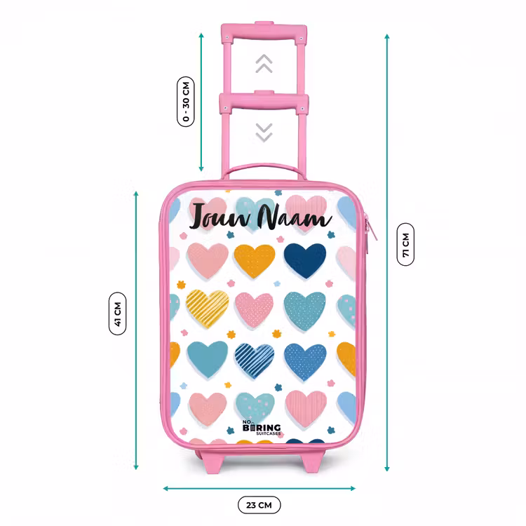 Hartjes - Pastel - Patroon Kinderkoffer - Roze klein -productfoto_formaten