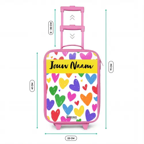 Hartjes - Patroon - Kleurrijk Kinderkoffer - Roze klein -productfoto_formaten