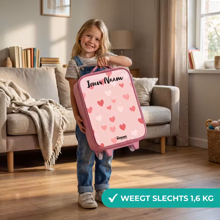 Hartjes - Patroon - Roze Kinderkoffer - Roze klein -sfeer2_NL