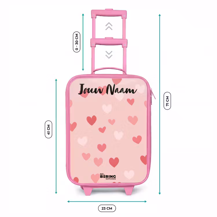 Hartjes - Patroon - Roze Kinderkoffer - Roze klein -productfoto_formaten