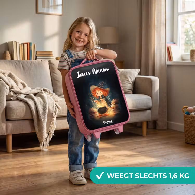 Heks met Sprankelende Toverdrank Kinderkoffer - Roze klein -sfeer2_NL