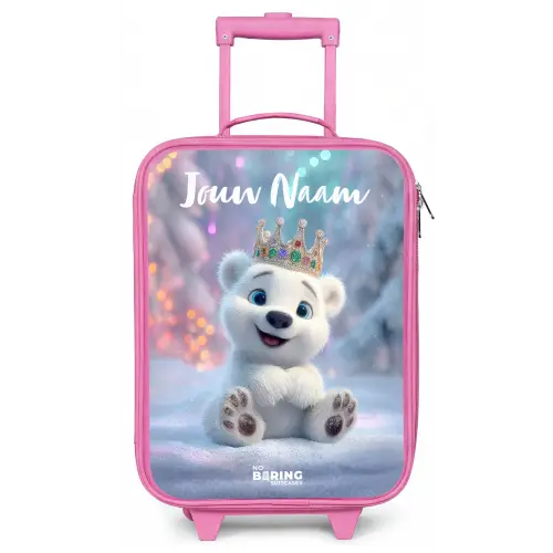 Ijsbeer - Kroon - Winter Kinderkoffer - Roze klein -zz3dotto