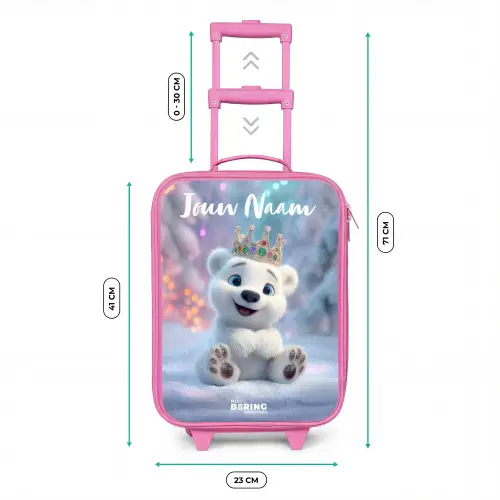 Ijsbeer - Kroon - Winter Kinderkoffer - Roze klein -productfoto_formaten
