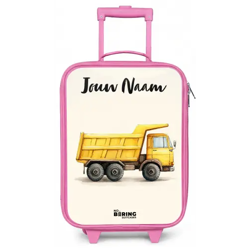 Kiepwagen - Getekend - Geel Kinderkoffer - Roze klein -zz3dotto