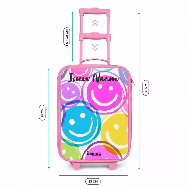 Kleurrijke glimlachexplosie Kinderkoffer - Roze klein -productfoto_formaten