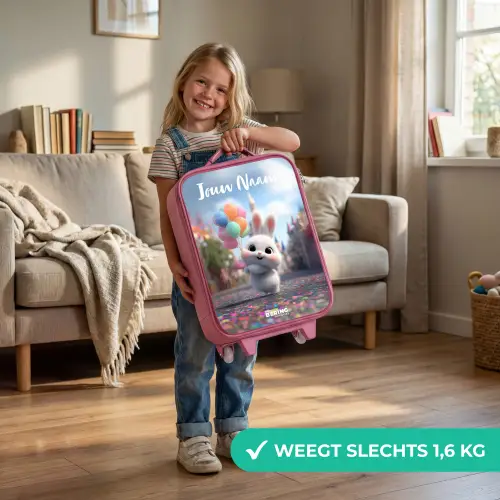 konijn - Ballonnen Kinderkoffer - Roze klein -sfeer2_NL