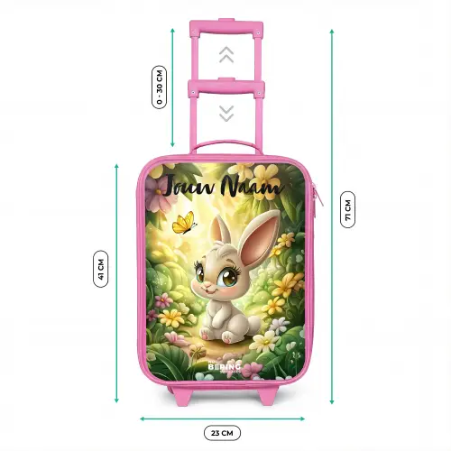 Konijn - Zonlicht - Sprookjesachtig - Vlinder Kinderkoffer - Roze klein -productfoto_formaten