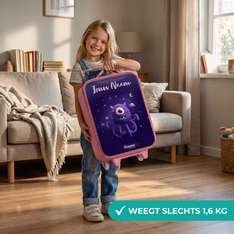 Kosmisch tentakelmonster Kinderkoffer - Roze klein -sfeer2_NL