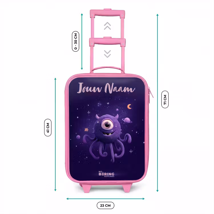 Kosmisch tentakelmonster Kinderkoffer - Roze klein -productfoto_formaten