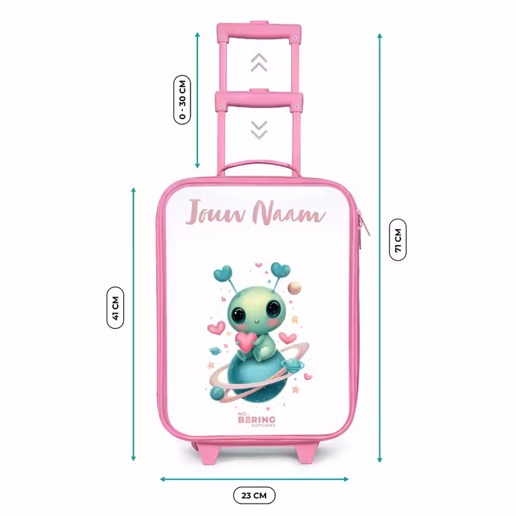 Lief buitenaards wezentje met hartje Kinderkoffer - Roze klein -productfoto_formaten
