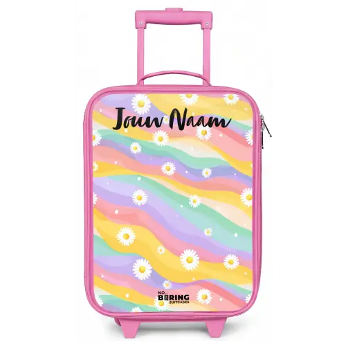 Madeliefjes - Kleurrijk - Pastel Kinderkoffer - Roze klein -zz3dotto