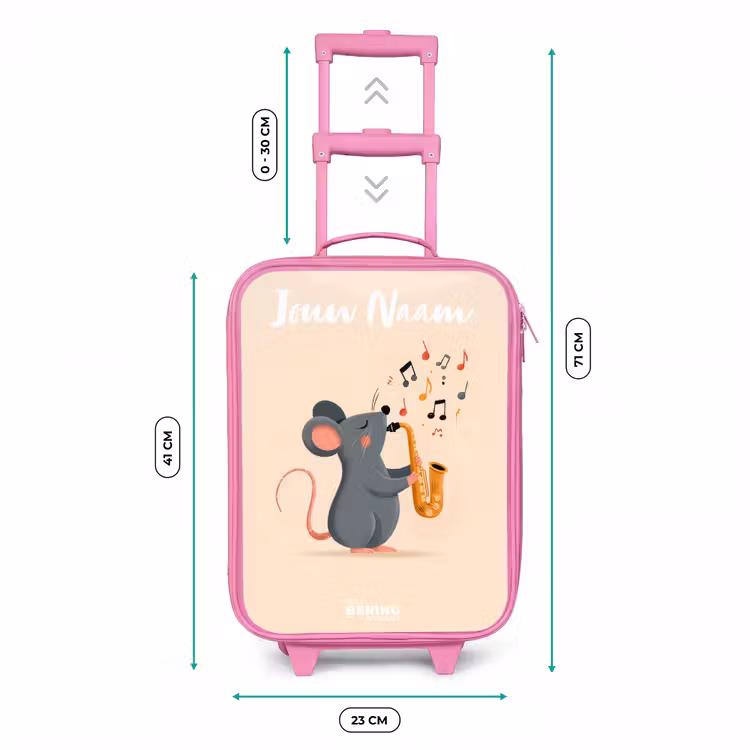 Muis - Saxofoon - Muziek Kinderkoffer - Roze klein -productfoto_formaten