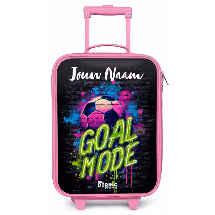 Neon - Graffiti - Voetbal - Kleurrijk Kinderkoffer - Roze klein -zz3dotto