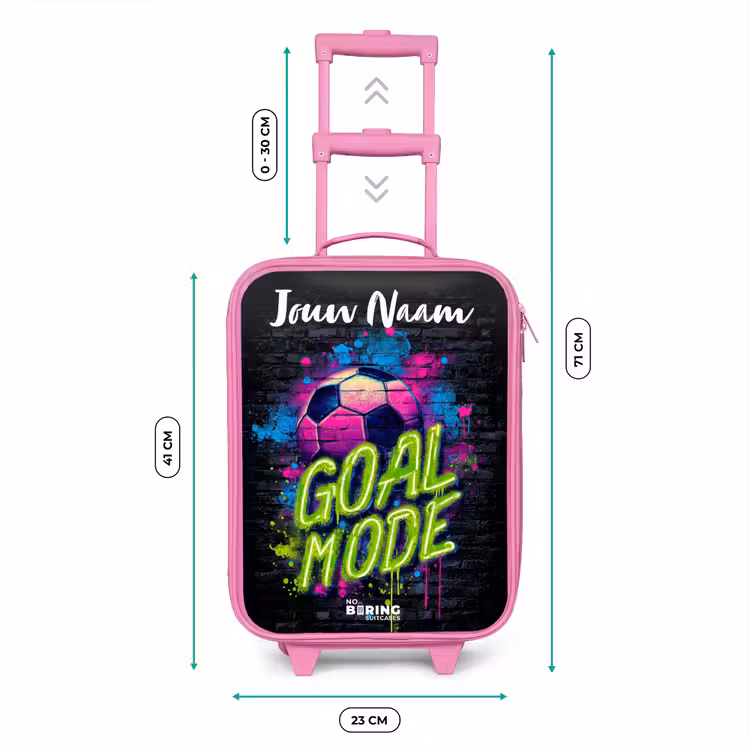 Neon - Graffiti - Voetbal - Kleurrijk Kinderkoffer - Roze klein -productfoto_formaten