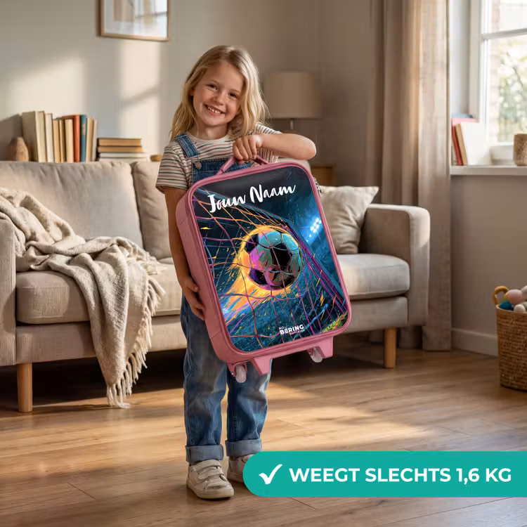 Neon - Net - Voetbal - Kleurrijk Kinderkoffer - Roze klein -sfeer2_NL