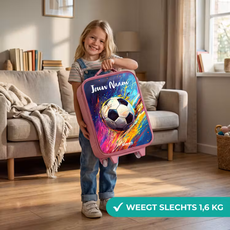 Neon - Voetbal - Kleurrijk Kinderkoffer - Roze klein -sfeer2_NL