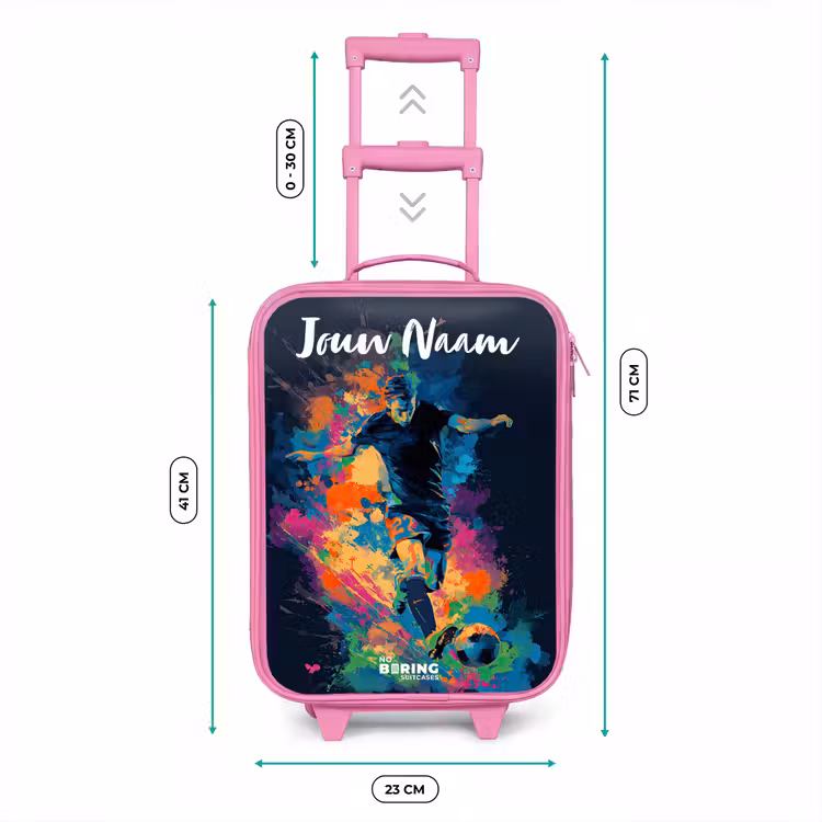 Neon - Voetballer - Kleurrijk Kinderkoffer - Roze klein -productfoto_formaten