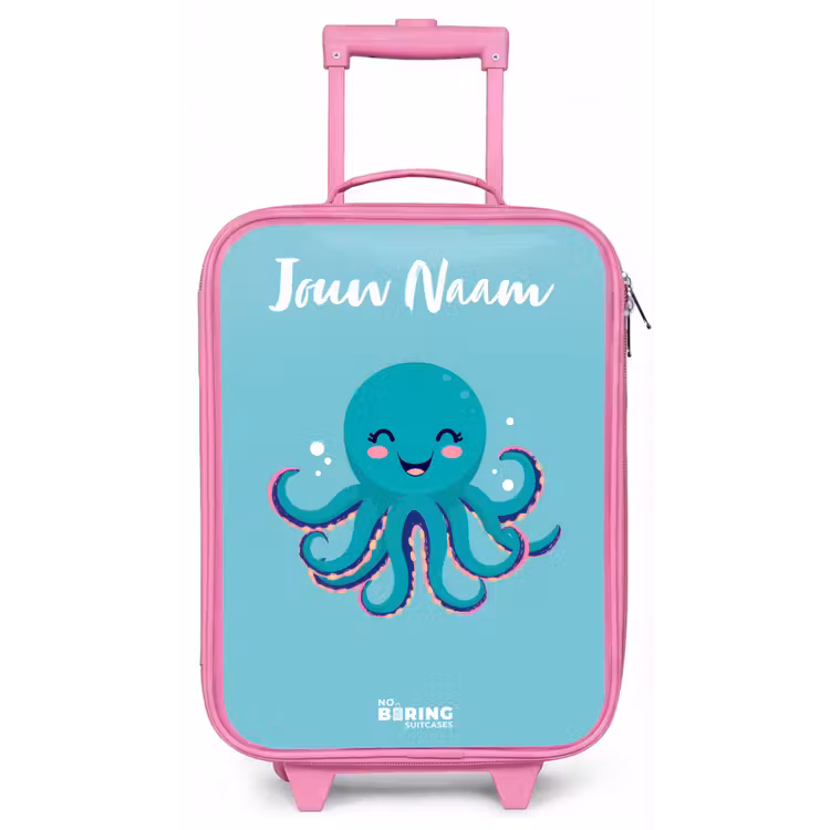 Octopus - Water - Blauw Kinderkoffer - Roze klein -zz3dotto