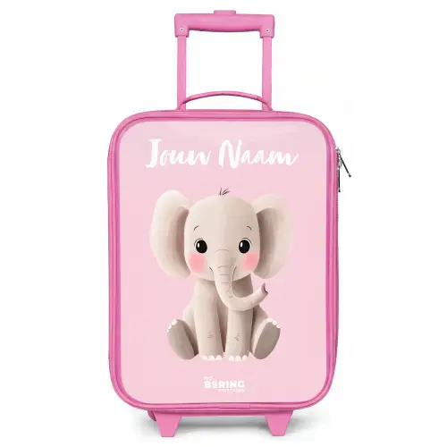 Olifant - Grijs - Baby - Slurf Kinderkoffer - Roze klein -zz3dotto