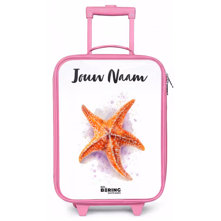 Oranje Zeester Illustratie Kinderkoffer - Roze klein -zz3dotto
