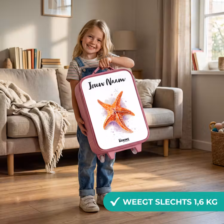 Oranje Zeester Illustratie Kinderkoffer - Roze klein -sfeer2_NL