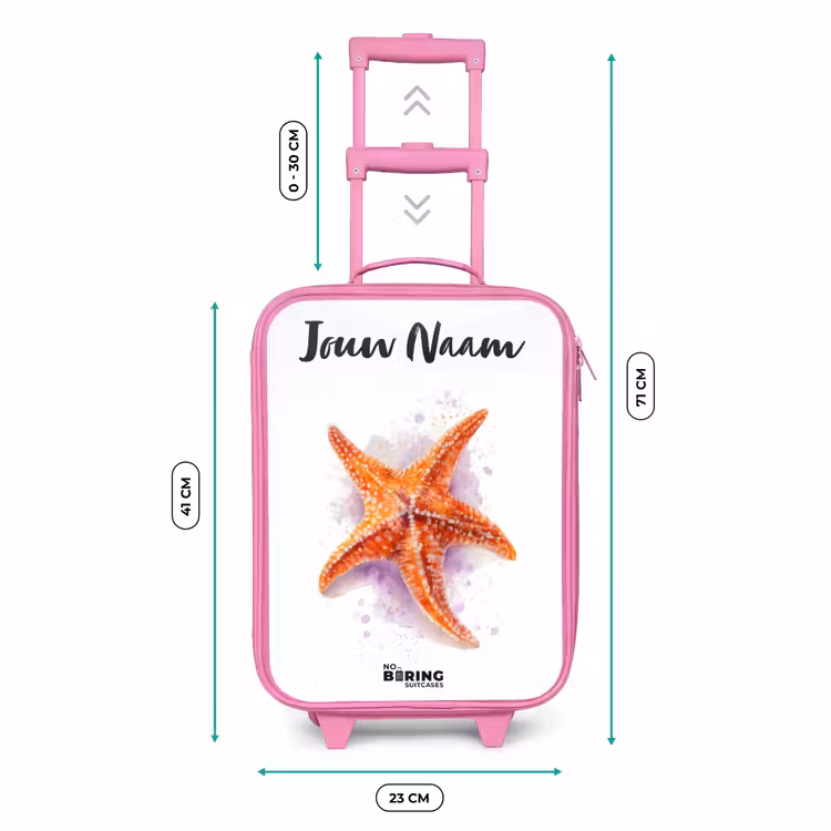 Oranje Zeester Illustratie Kinderkoffer - Roze klein -productfoto_formaten