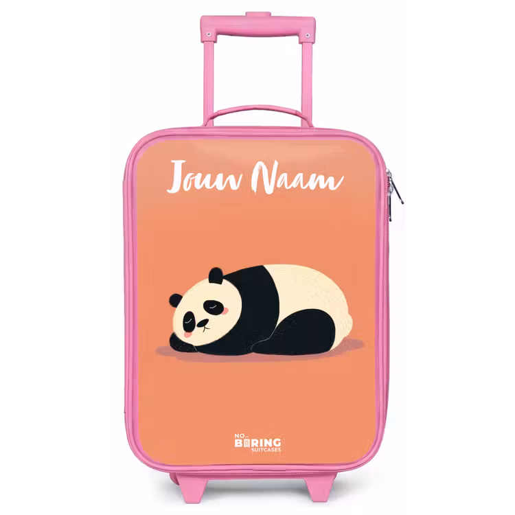 Panda - Slapen - Oranje Kinderkoffer - Roze klein -zz3dotto