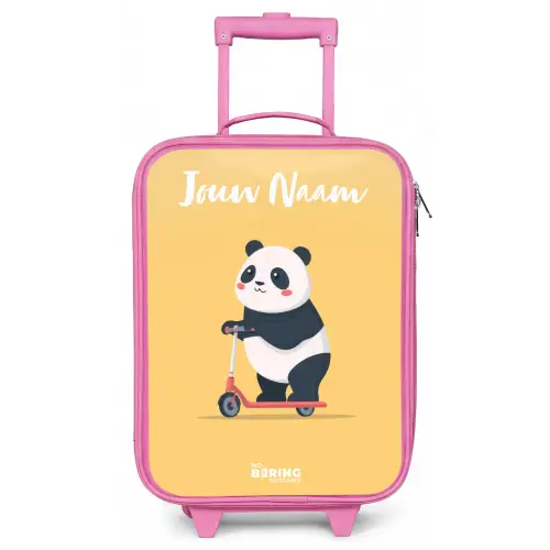 Panda - Step - Geel Kinderkoffer - Roze klein -zz3dotto