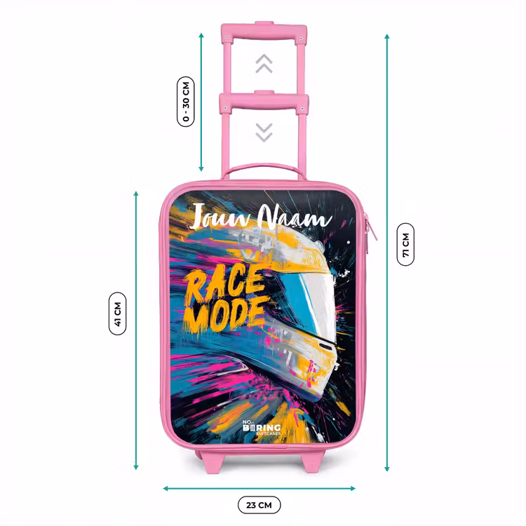 Racehelm - Abstract - Verf - Kleurrijk Kinderkoffer - Roze klein -productfoto_formaten