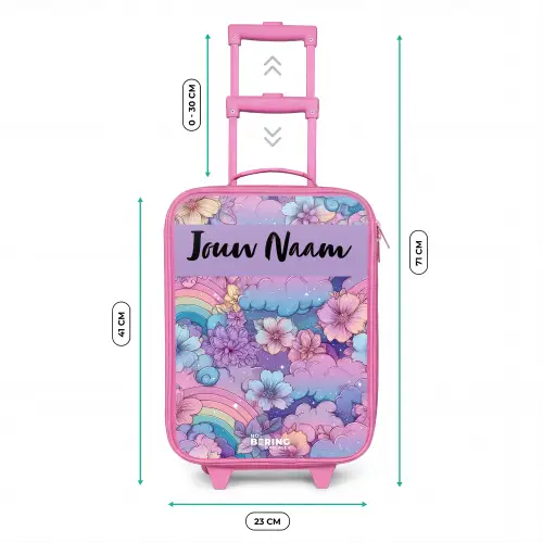 Regenbogen - Bloemen - Kleurrijk Kinderkoffer - Roze klein -productfoto_formaten
