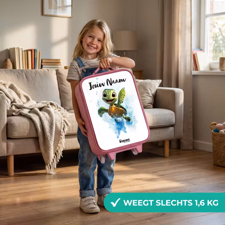 Schildpad - Water - Groen Kinderkoffer - Roze klein -sfeer2_NL