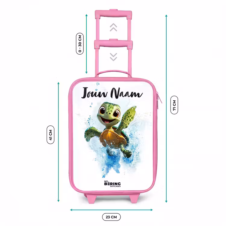 Schildpad - Water - Groen Kinderkoffer - Roze klein -productfoto_formaten