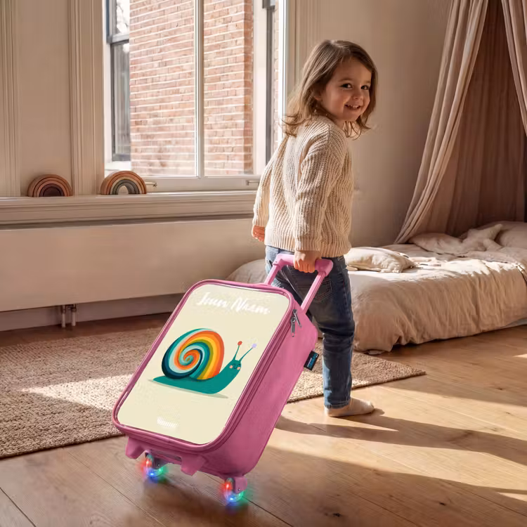 Slak - Regenboog - Kleurrijk Kinderkoffer - Roze klein -sfeer1