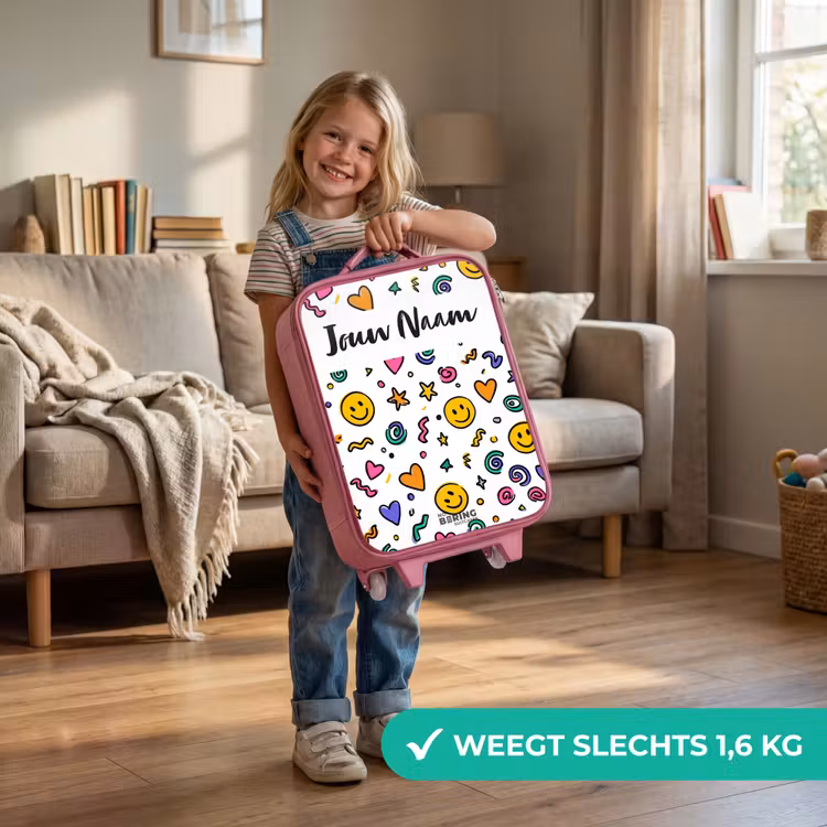 Smiley - Hartje - Ster Kinderkoffer - Roze klein -sfeer2_NL