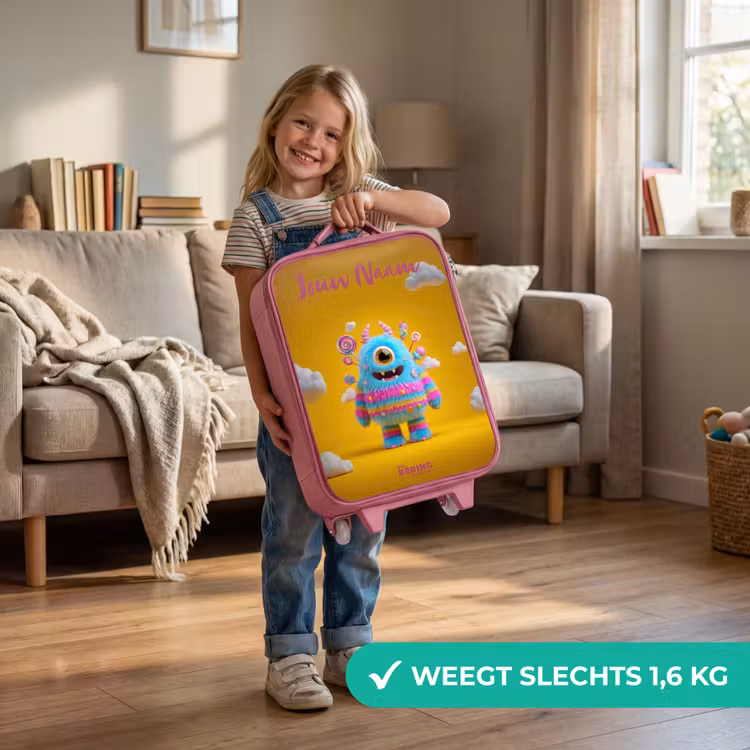 Snoep - Monster - Regenboog Kinderkoffer - Roze klein -sfeer2_NL