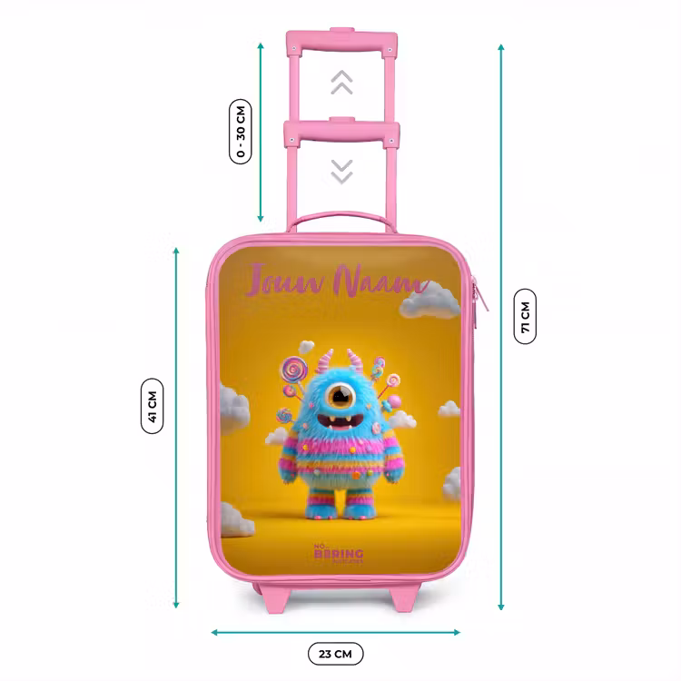 Snoep - Monster - Regenboog Kinderkoffer - Roze klein -productfoto_formaten