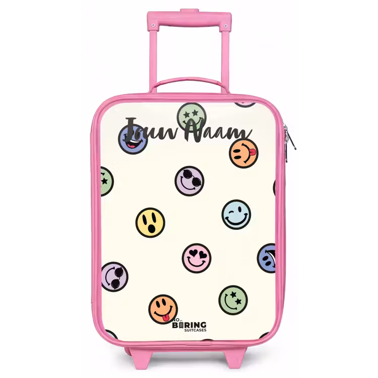 Speelse smiley-mix Kinderkoffer - Roze klein -zz3dotto