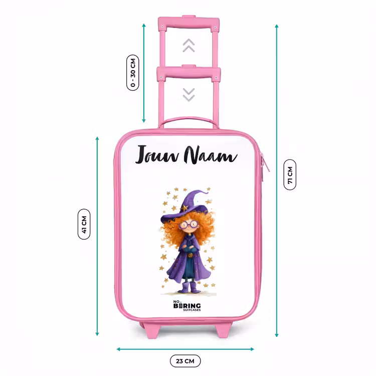 Sterrenmagie met krullen Kinderkoffer - Roze klein -productfoto_formaten